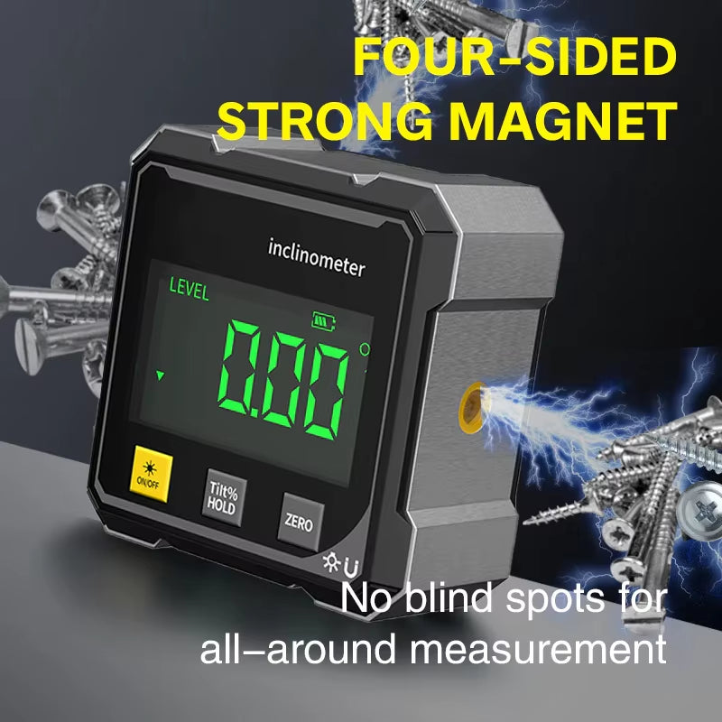 Digital Electronic Level Digital Angle Fnder 4*90 ° Magnetic Inclinometer Protractor Precision Level Box for Woodworking