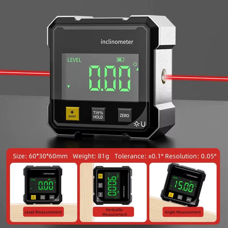 Digital Electronic Level Digital Angle Fnder 4*90 ° Magnetic Inclinometer Protractor Precision Level Box for Woodworking