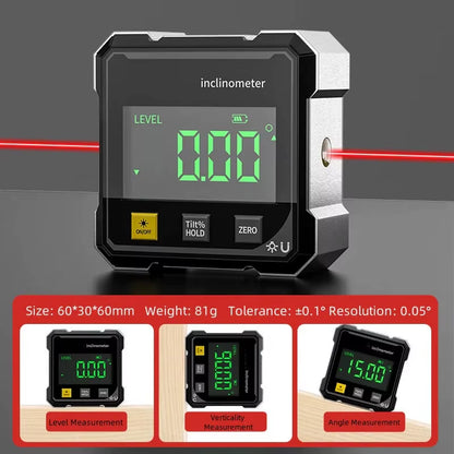 Digital Electronic Level Digital Angle Fnder 4*90 ° Magnetic Inclinometer Protractor Precision Level Box for Woodworking